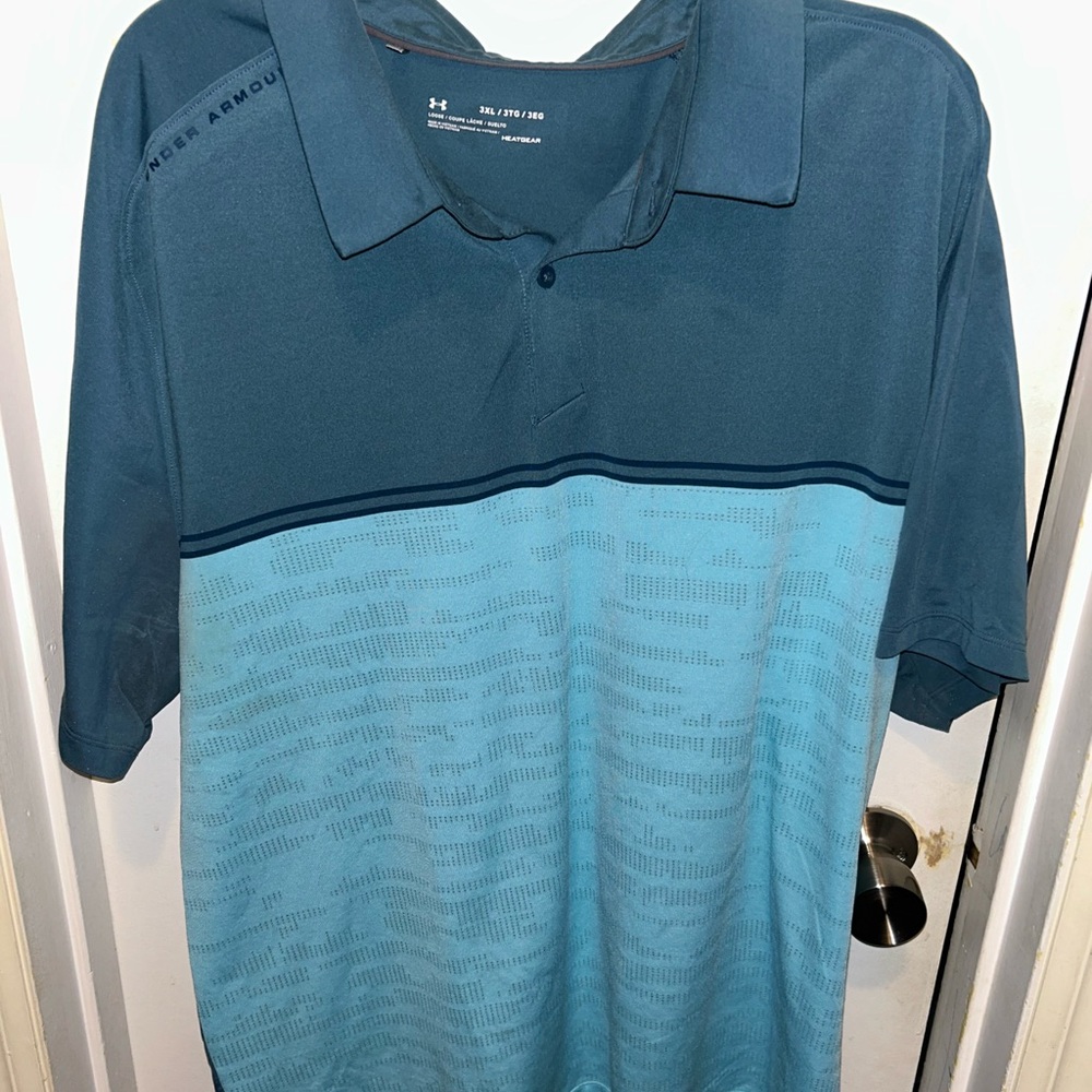 Under Armour Men's Teal and Navy Polo Shirt
